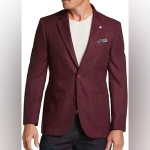 Nautica Men Modern-Fit Active Stretch Structure Weave Sport Coat - Burgundy